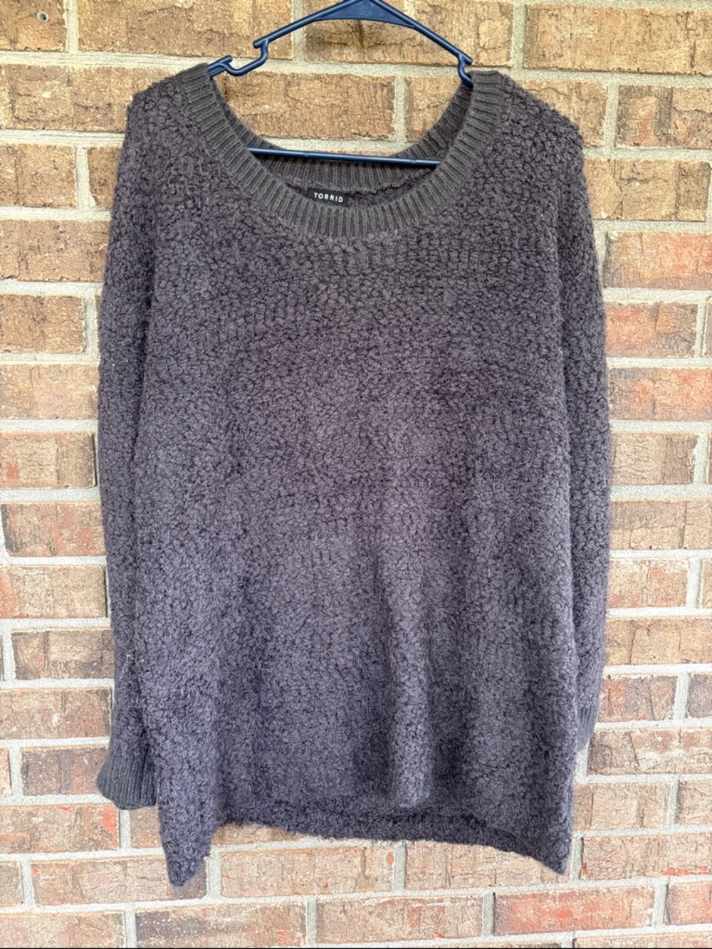 torrid Charcoal Textured Scoop Neck Sweater